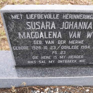 WYK Susara Johanna Magdalena, van nee VAN DER MERWE 1928-1994