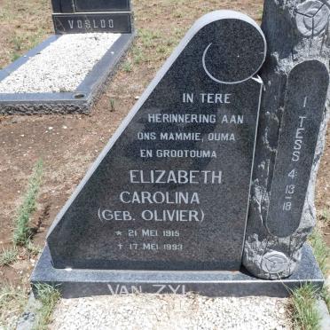 ZYL Elizabeth Carolina, van nee OLIVIER 1915-1993
