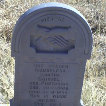 GRIESEL Magdelena Martha nee PRETORIUS 1869-1954