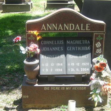 ANNANDALE Cornelius Johannes 1914-1994 &amp; Magrietha Gertruida 1920-2004