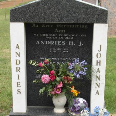 ALBERTS Andries H.J. 1930-2001 &amp; Johanna 1933-