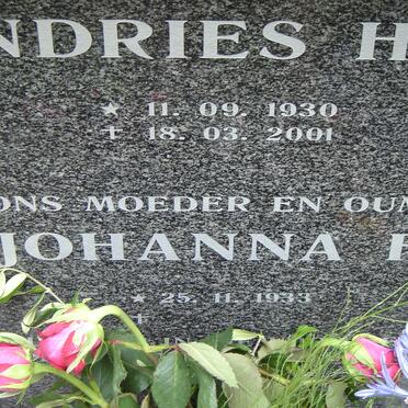 ALBERTS Andries H.J. 1930-2001 &amp; Johanna 1933-