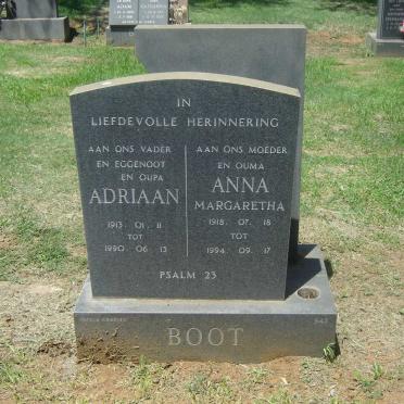 BOOT Adriaan 1913-1990 &amp; Anna Margaretha 1918-1994