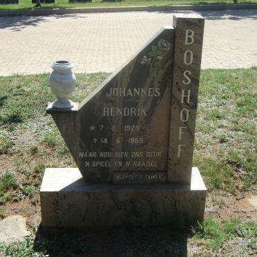 BOSHOFF Johannes Hendrik 1929-1985