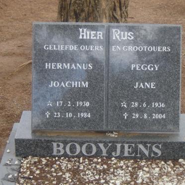 BOOYJENS Hermanus Joachim 1930-1984 &amp; Peggy Jane 1938-2004