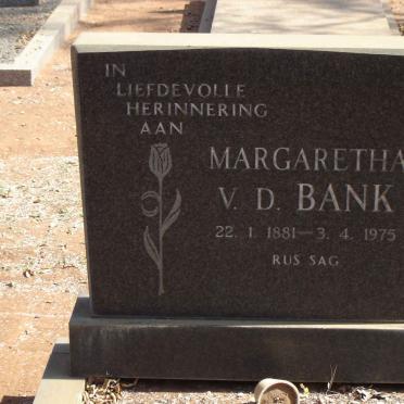 BANK Margaretha VAN DER