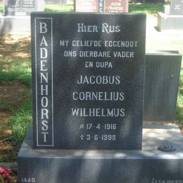 BADENHORST Jacobus Cornelius Wilhelmus 1916-1999