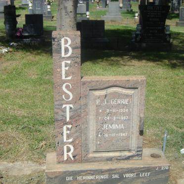 BESTER P.J. 1934-1987 &amp; Jemima 1947-