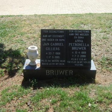 BRUWER Jan Gabriel Cilliers 1908-1985 &amp; Anna Petronella 1909-2006