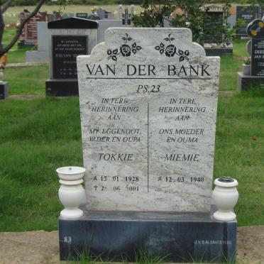 BANK Tokkie, van der 1928-2001 &amp; Miemie 1940-