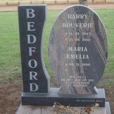 BEDFORD Barry Bouverie 1943-2002 &amp; Maria Emelia 1946-