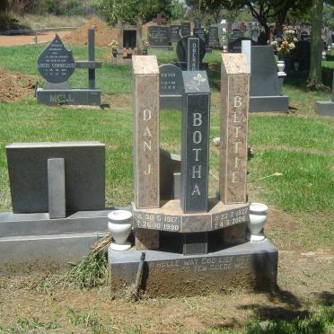 BOTHA Dan J. 1917-1990 &amp; Bettie 1927-2006