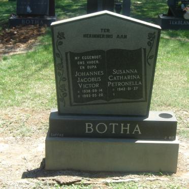 BOTHA Johannes Jacobus Victor 1938-1993 &amp; Susanna Catharina Petronella 1942-