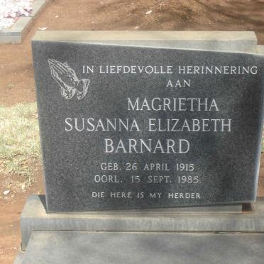 BARNARD Magrietha Susanna Elizabeth 1915-1985