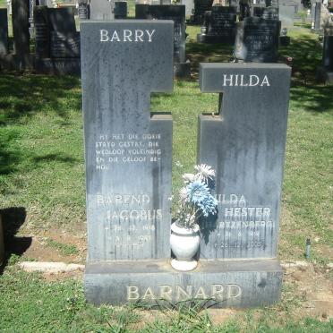 BARNARD Barend Jacobus 1918-1985 &amp; Hilda Hester HARTZENBERG 1919-2005