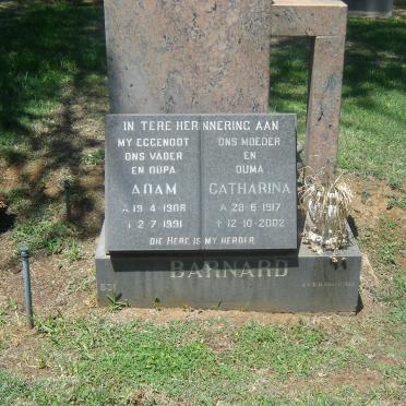 BARNARD Adam 1908-1991 &amp; Catharina 1917-2002