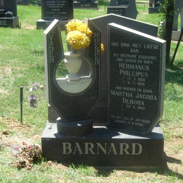 BARNARD Hermanus Phillipus 1938-1996 &amp; Martha Jacoba Debora 1940-