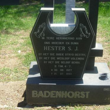 BADENHORST Hester S.J. 1927-1993