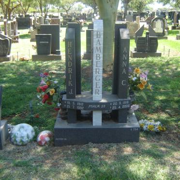 BAMBERGER Hendrik J. 1912-1992 &amp; Anna C. 1918-2006