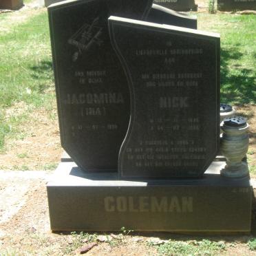 COLEMAN Nick 1936- &amp; Jacomina 1938-