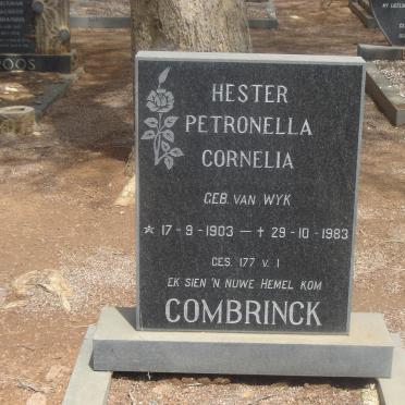 COMBRINCK Hester Petronella Cornelia nee VAN WYK 1903-1983