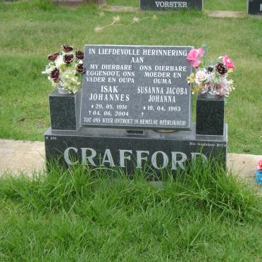 CRAFFORD Isak Johannes 1951-2004 &amp; Susanna Jacoba Johanna 1963-