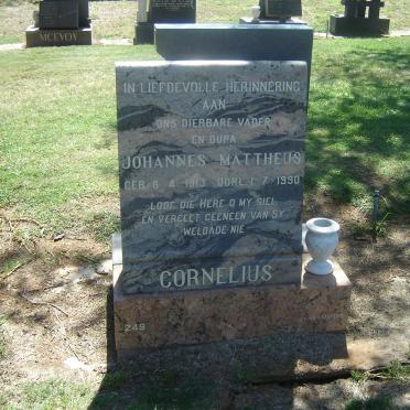 CORNELIUS Johannes Mattheus 1913-1990