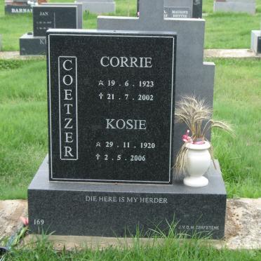 COETZER Kosie 1920-2006 &amp; Corrie 1923-2002