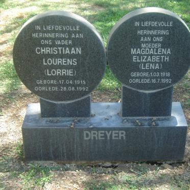 DREYER Christiaan Lourens 1915-1992 &amp; Magdalena Elizabeth 1918-1992