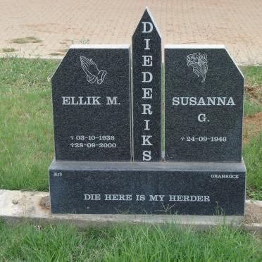 DIEDERICKS Ellik M. 1938-2000 &amp; Susanna G. 1946-