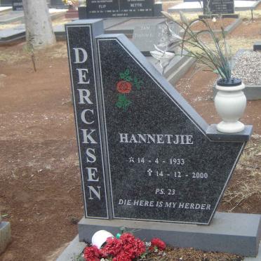 DERCKSEN Hannetjie 1933-2000