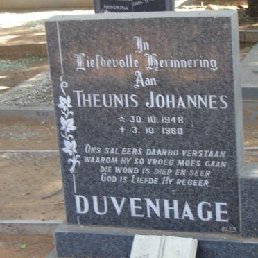 DUVENHAGE Theunis Johannes