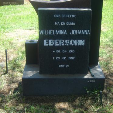 EBERSOHN Wilhelmina Johanna 1915-1992