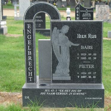 ENGELBRECHT Pieter 1934-2007 &amp; Babs 1929-2003