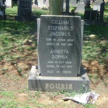 FOURIE Gilliam Stephanus Jacobus 1908-1991 &amp; Janetta Sophia 1908-1997