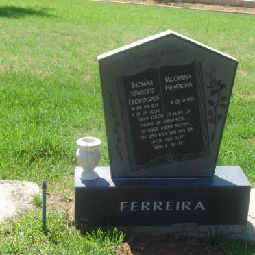 FERREIRA Thomas Ignatius Leopoldus 1924-2000 &amp; Jacomina Hendrina 1925-