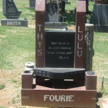 FOURIE Thys 1927-1993 &amp; Lulu 1930-