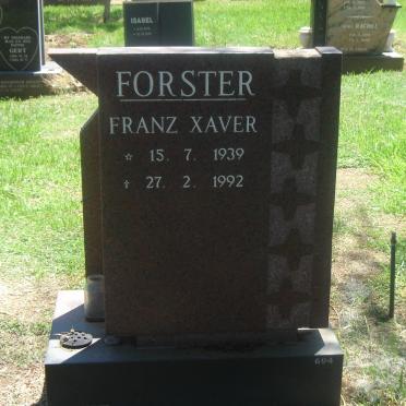 FORSTER Franz Xaver 1939-1992