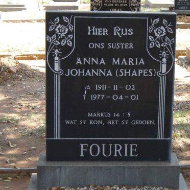 FOURIE Anna Maria Johanna.