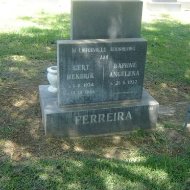 FERREIRA Gert Hendrik 1934-1988 &amp; Daphne Angelena 1932-
