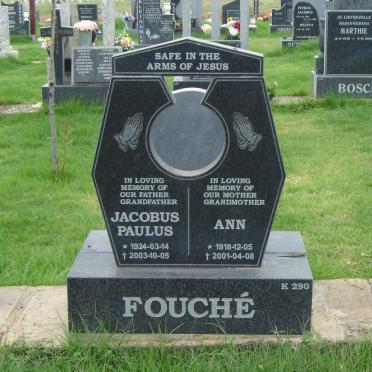 FOUCHE Jacobus Paulus 1924-2003 &amp; Ann 1918-2001