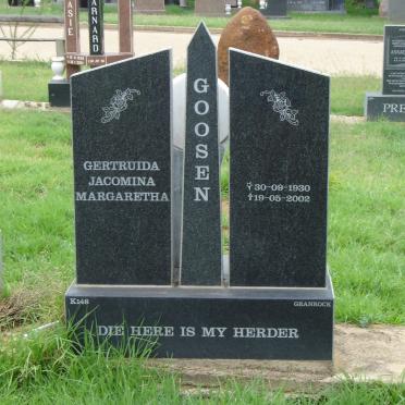 GOOSEN Gertruida Jacomina Margaretha 1930-2002