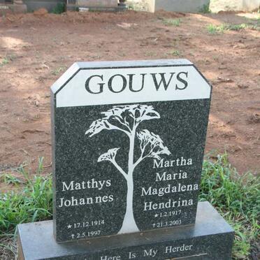 GOUWS Matthys Johannes 1914-1997 & Martha Maria Magdalena Hendrina 1917-2003