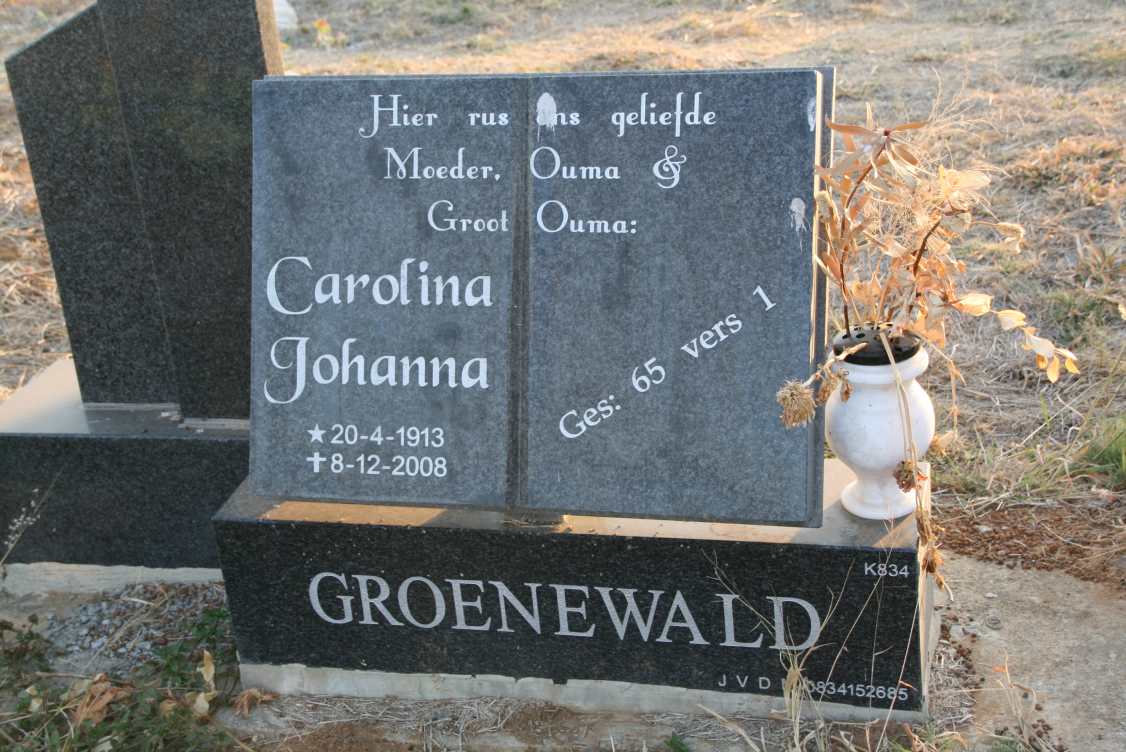 GROENEWALD Carolina Johanna 1913-2008