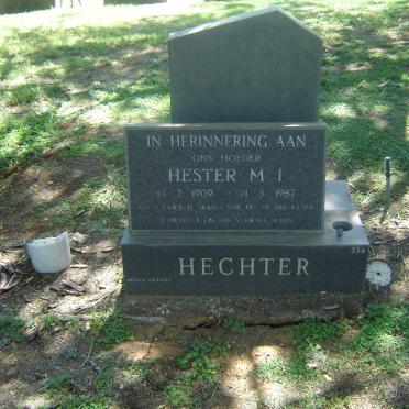 HECHTER Hester M.I. 1909-1987