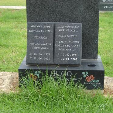 HUGO Heinrich 1977-2002 &amp; Gerrie 1931-2005