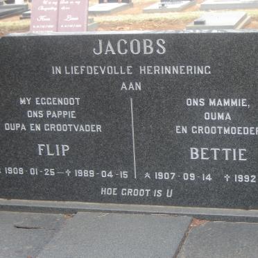 JACOBS Flip 1908-1989 &amp; Bettie 1907-1992