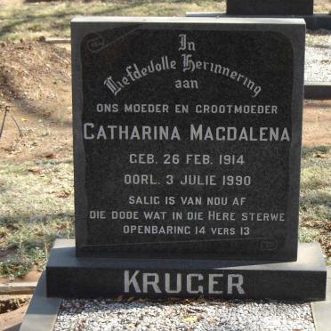 KRUGER Catharina Magdalena.