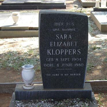KLOPPERS Sara Elizabet 1904-1980