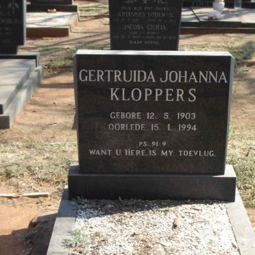KLOPPERS Gertruida.